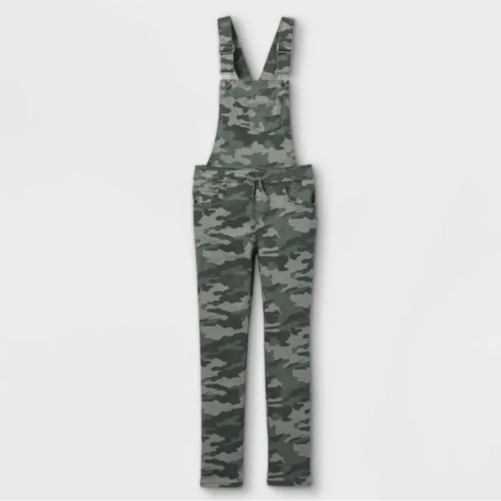 Stretch Denim Camo Overalls